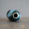 Blue Tenmoku Seed Pod Flower Vase #KY177A