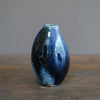 Blue Tenmoku Seed Pod Flower Vase #KY177C