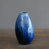 Blue Tenmoku Seed Pod Flower Vase #KY177C