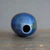 Blue Tenmoku Seed Pod Flower Vase #KY177C