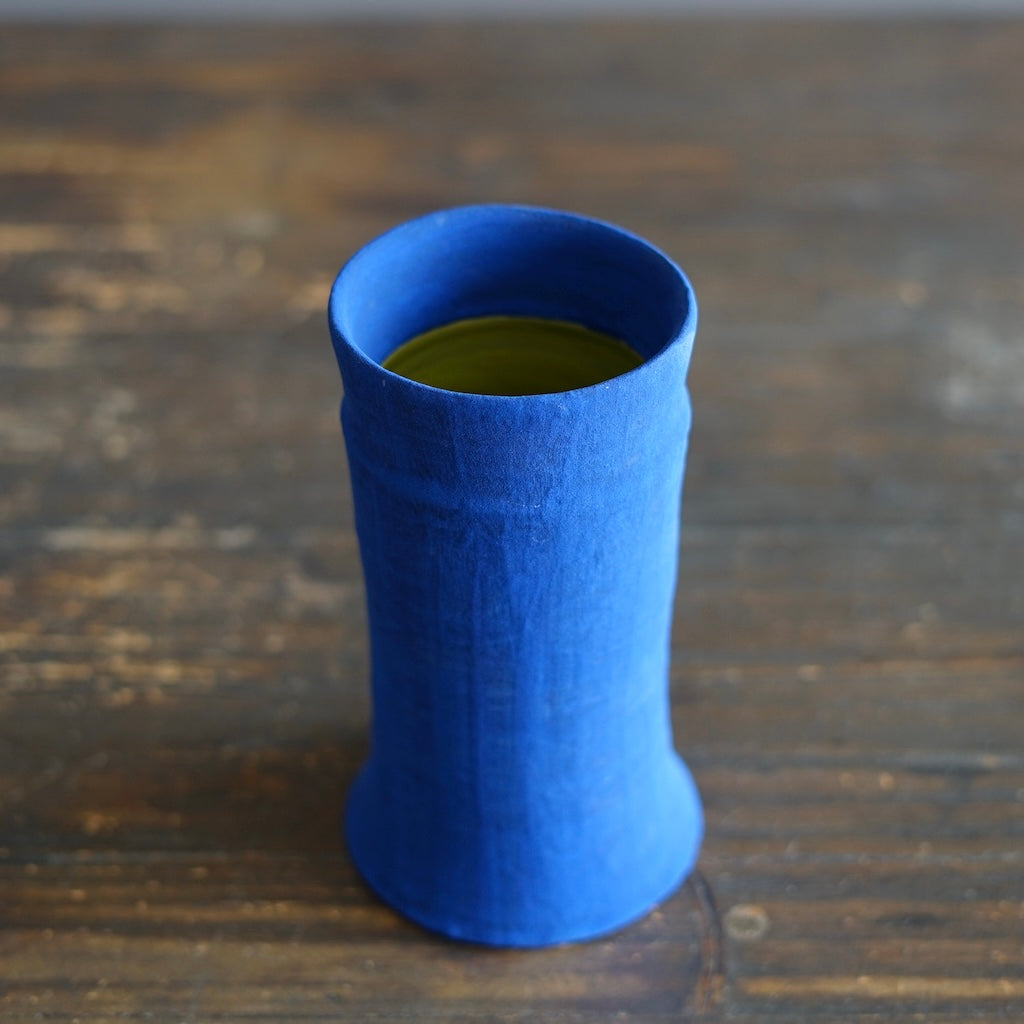 Blue / Green Column Flower Vase #JT434B