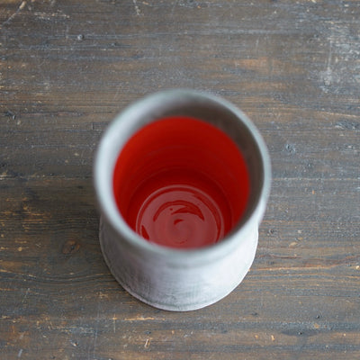 Olive Green / Orange Column Flower Vase #JT434D