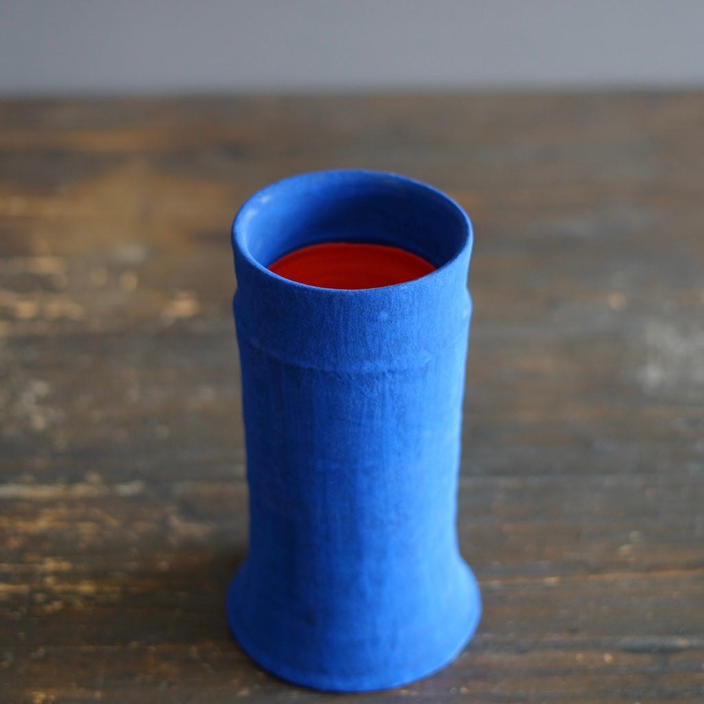Blue / Red Column Flower Vase #JT434E