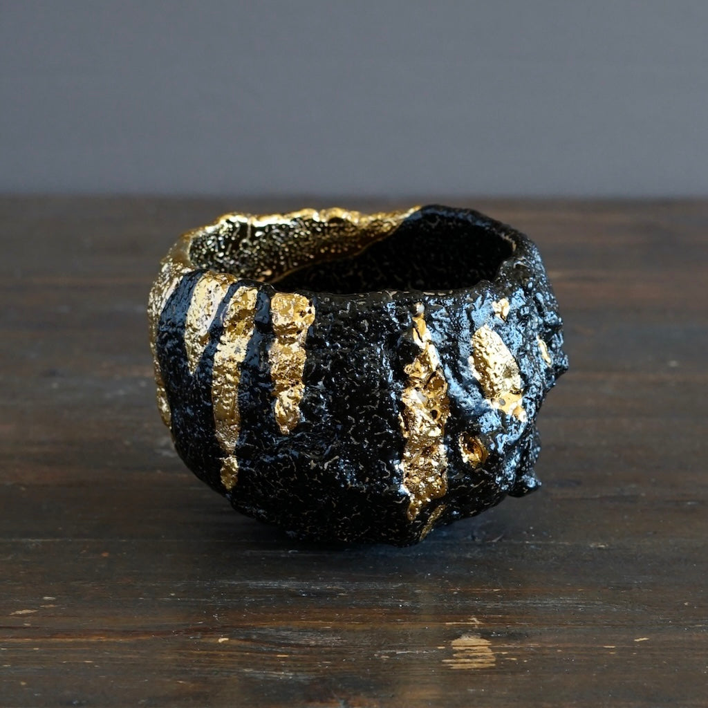 Gilded Earth Tea Ceremony Bowl #HT489