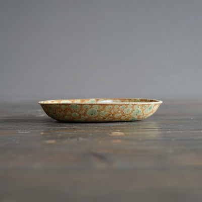 Brown Dots Small Oval Dish #LK895A