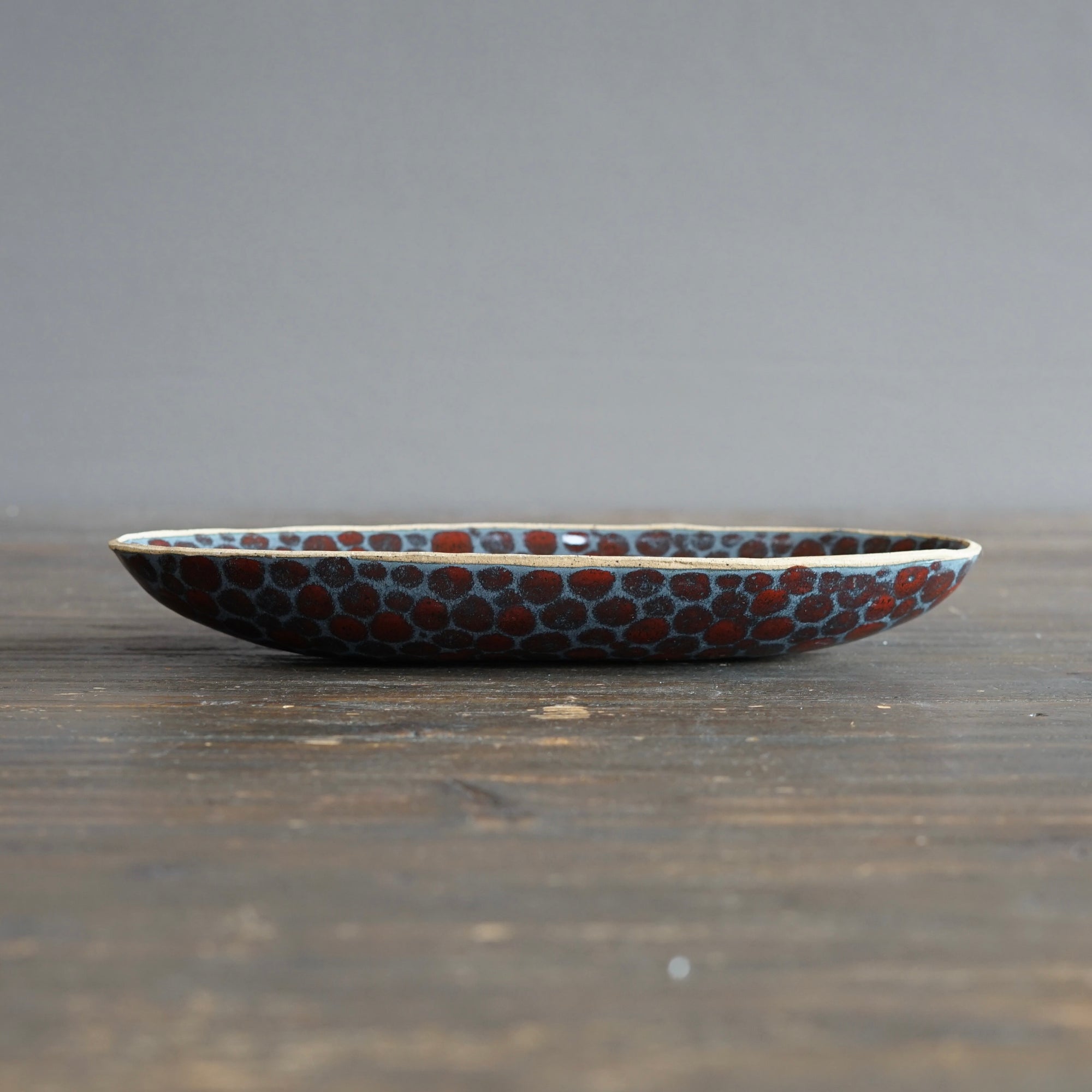 Red Dots Oval Dish #LK897