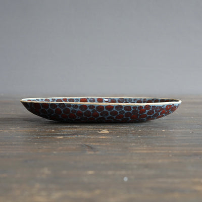 Red Dots Oval Dish #LK897