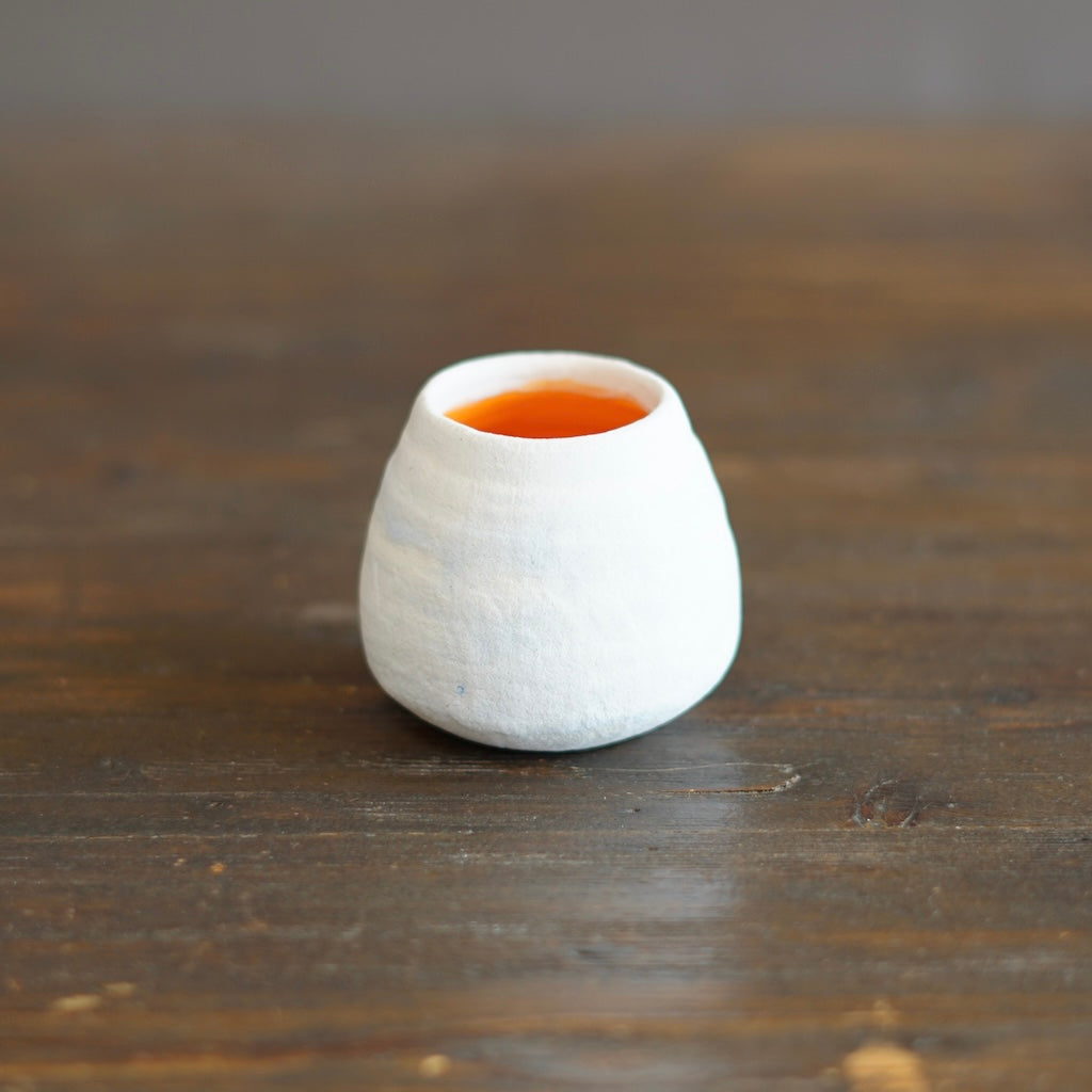 Robin's Egg / Orange Mini Dino Vase #JT399