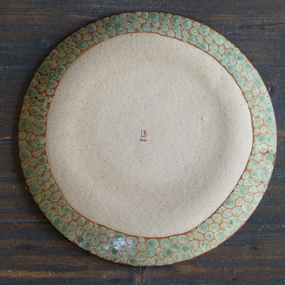 Green Dots Large Plate #LK892A