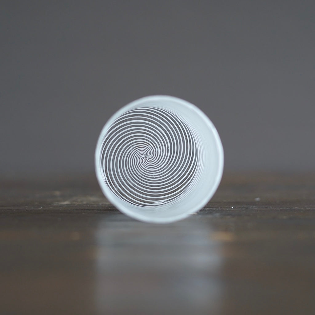 White Spiral Glass Tumbler #U12A