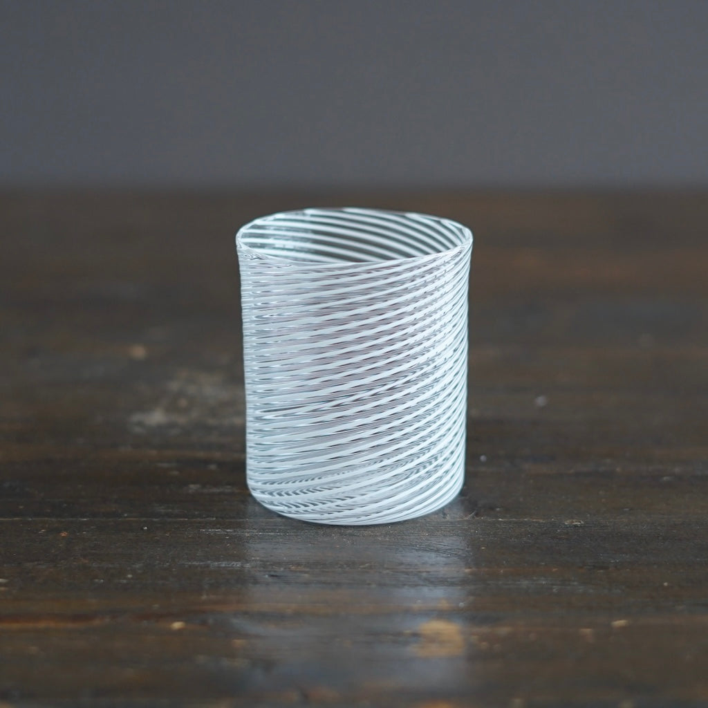 White Spiral Glass Tumbler #U12B