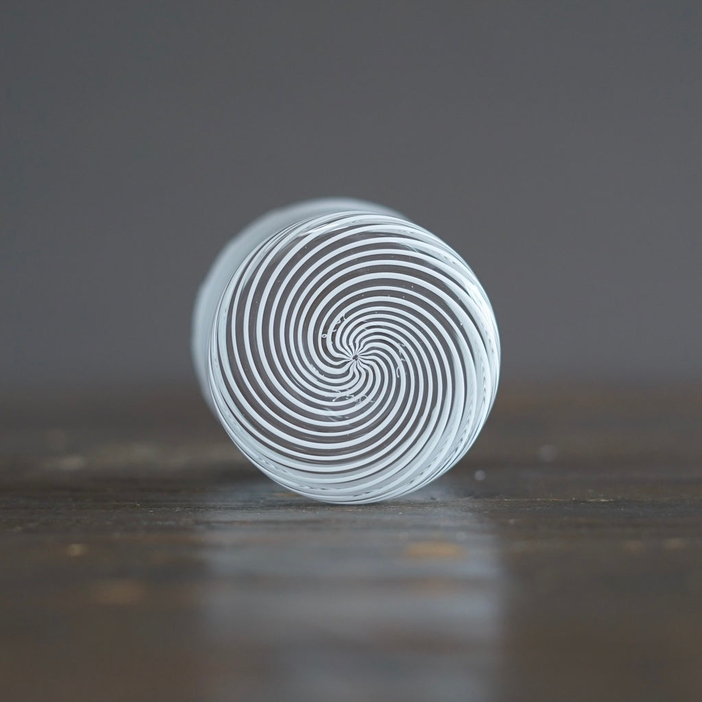 White Spiral Glass Tumbler #U12B
