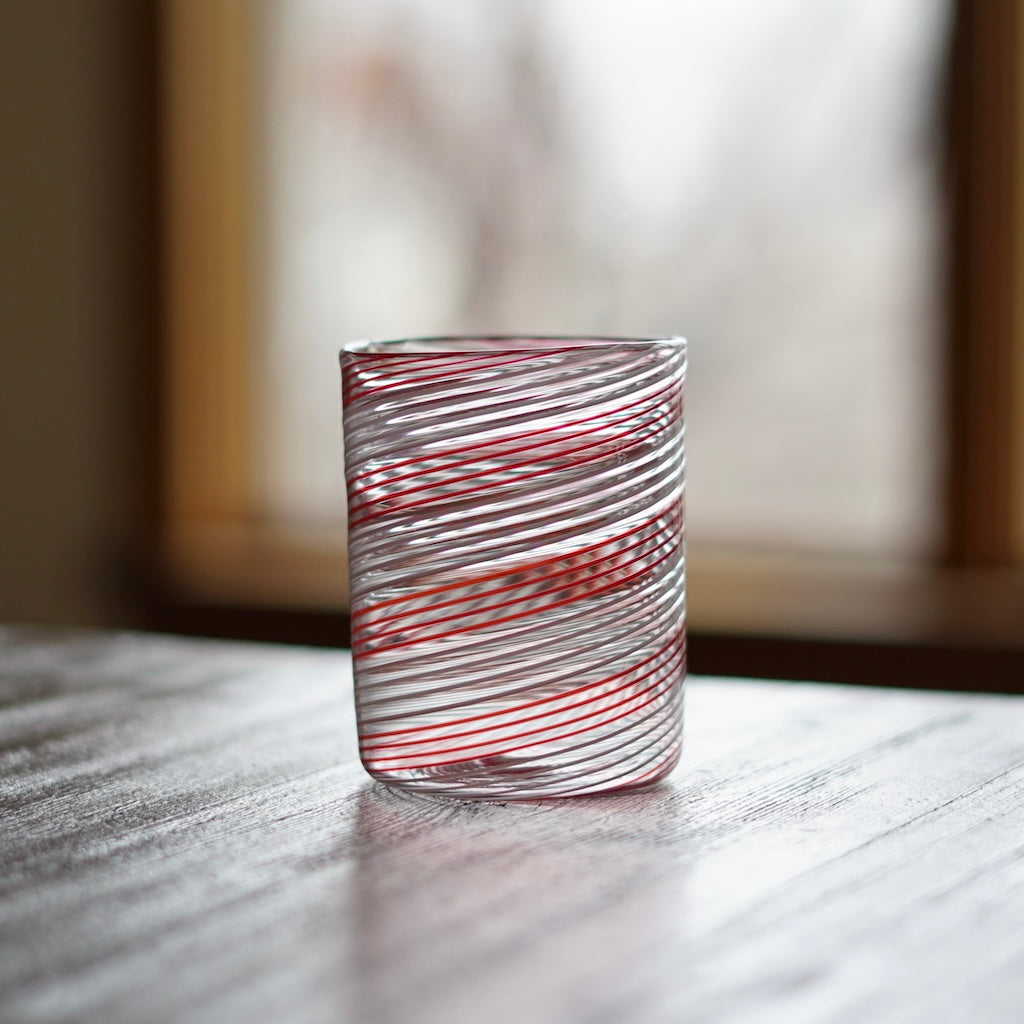 Candy Cane Spiral Glass Tumbler #U12E