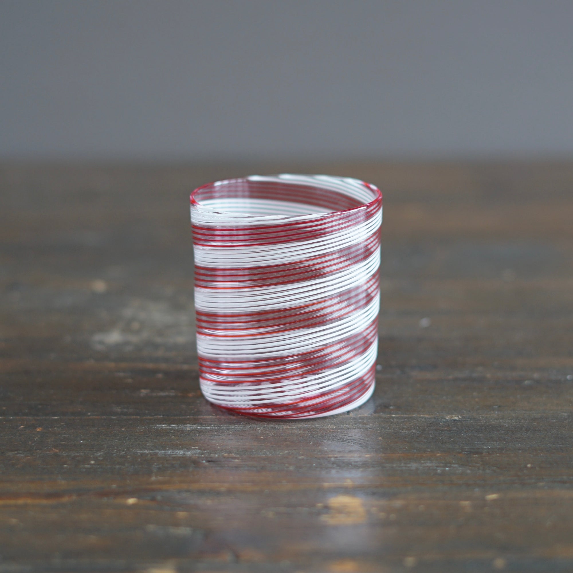 Candy Cane Spiral Glass Tumbler #U12G
