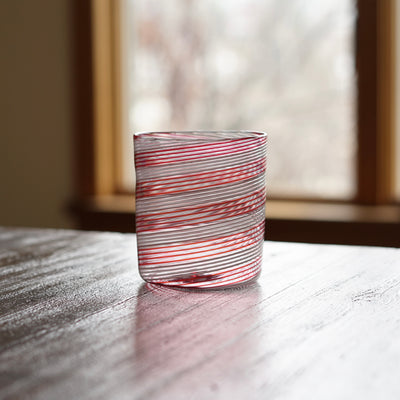 Candy Cane Spiral Glass Tumbler #U12G