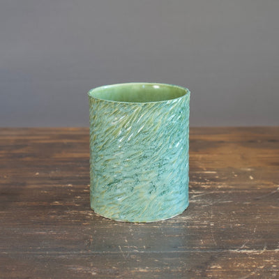 Carved Green Flower Vase #LK724B