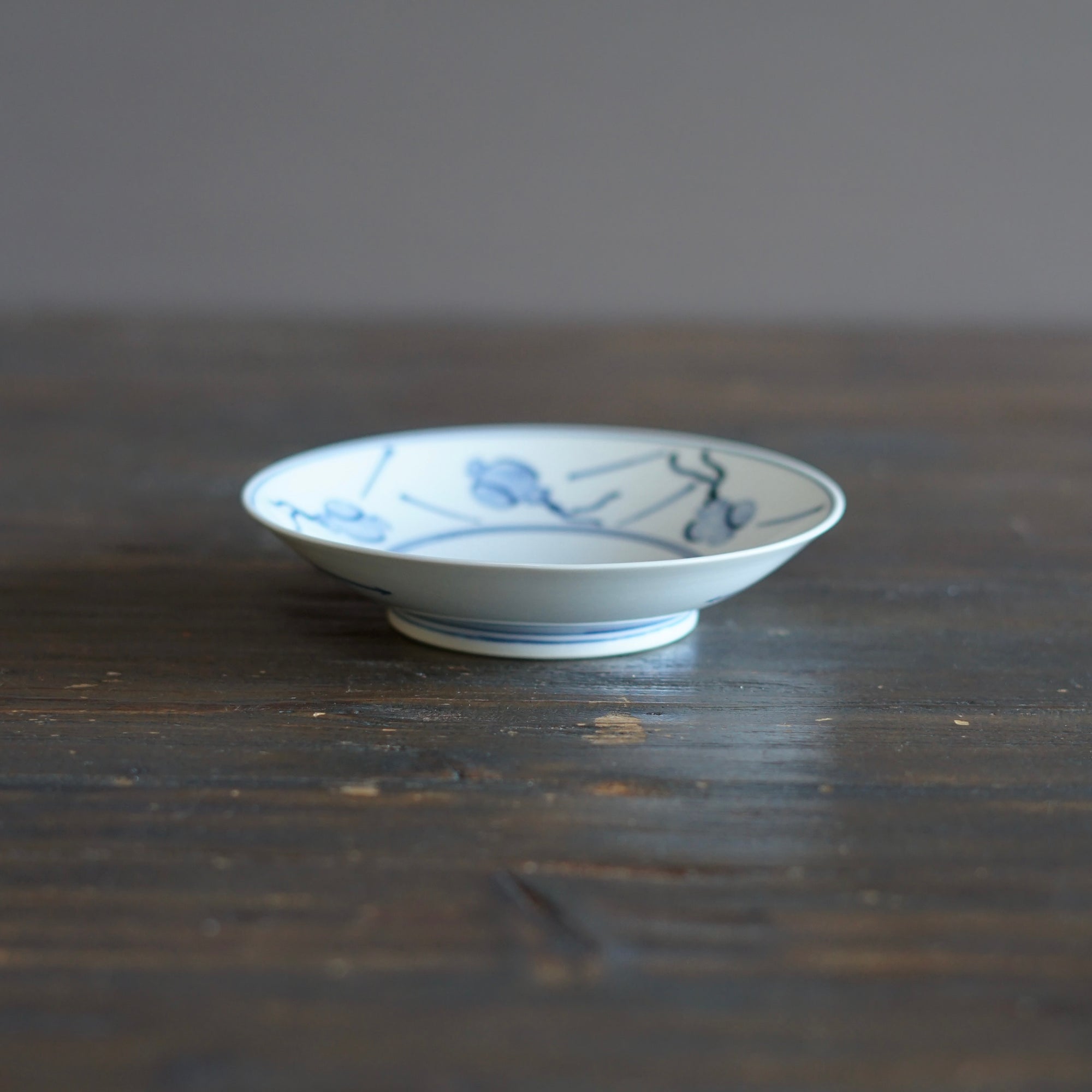 Blue and White Dessert Plate "Issun-bōshi" Folktales #Hi6C