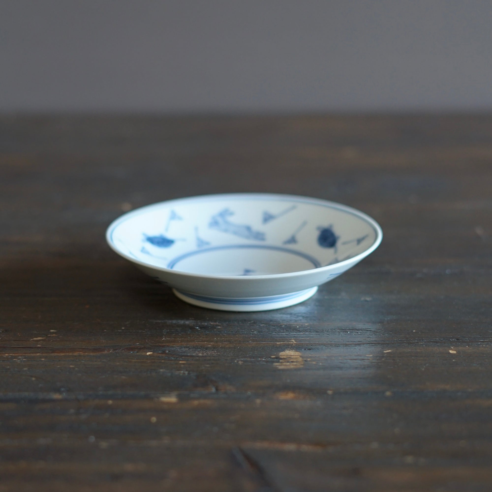 Blue and White Dessert Plate "Usagi to Kame" Folktales #Hi4C