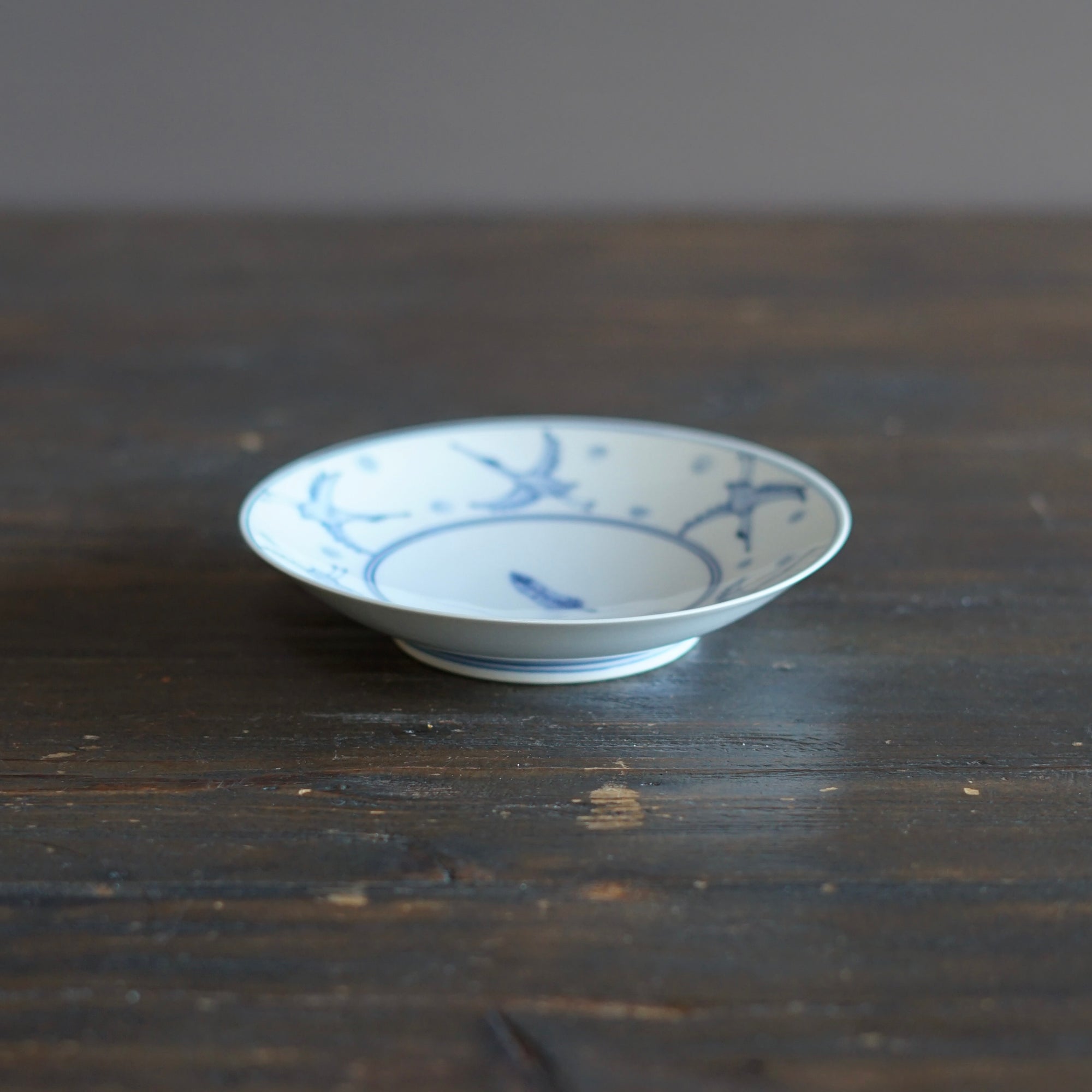 Blue and White Dessert Plate "Tsuru no Ongaeshi" Folktales #Hi5B