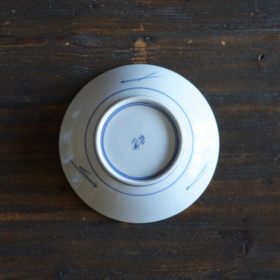 Blue and White Dessert Plate "Tsuru no Ongaeshi" Folktales #Hi5C