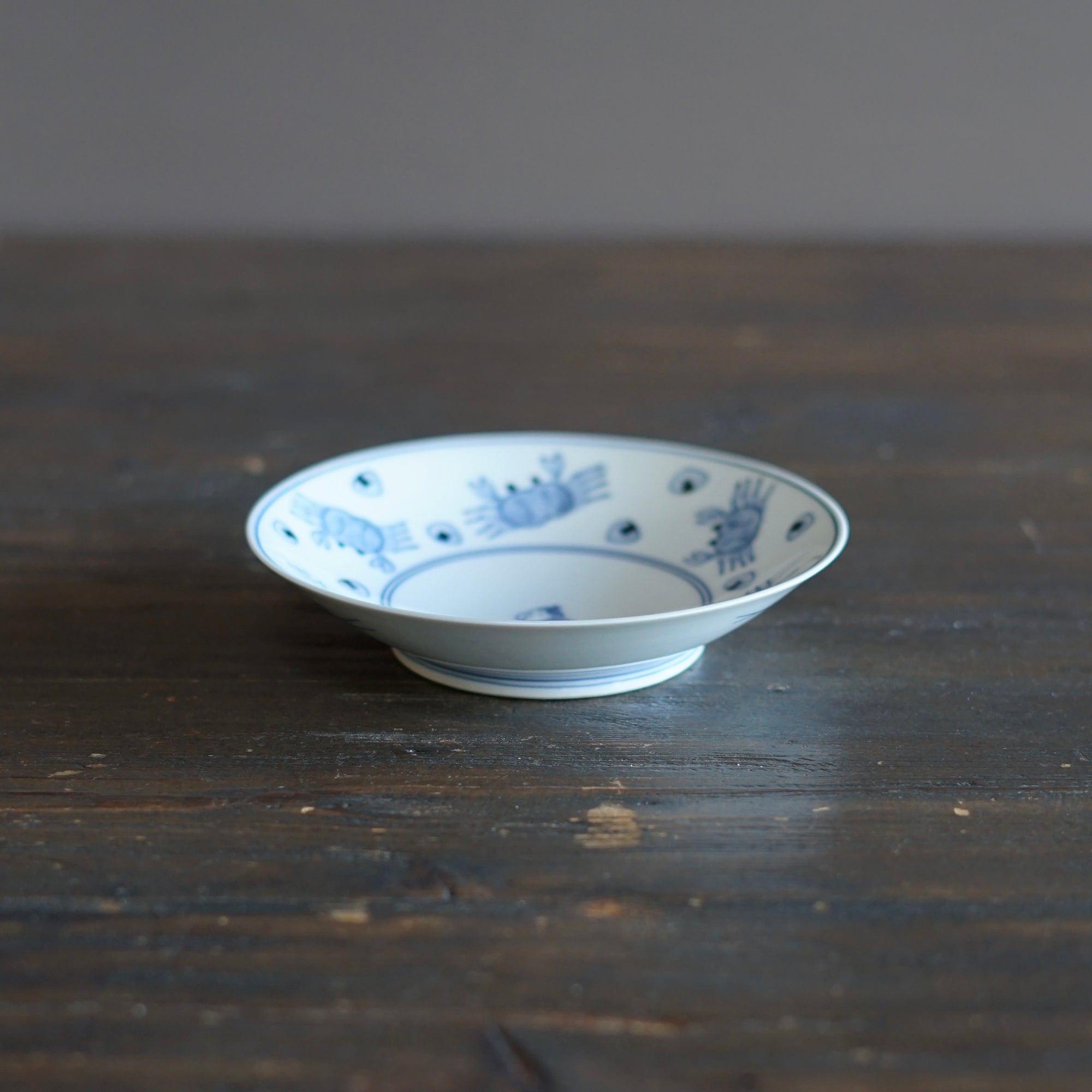 Blue and White Dessert Plate "Sarukani Gassen" Folktales #Hi7B