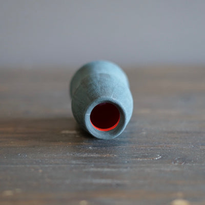 Gray / Red Bottle Vase #JT403C