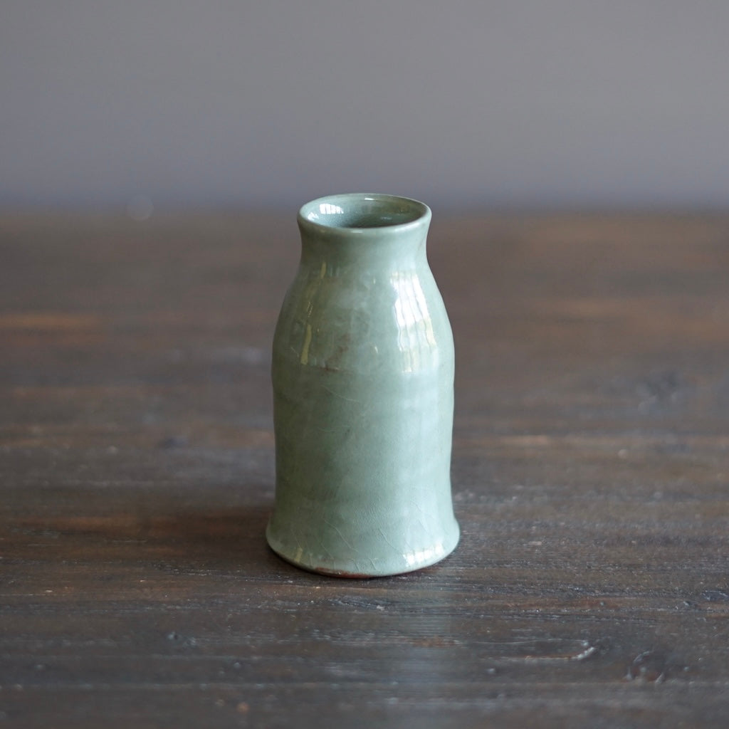 Light Green / Brown Bottle Vase #JT403F