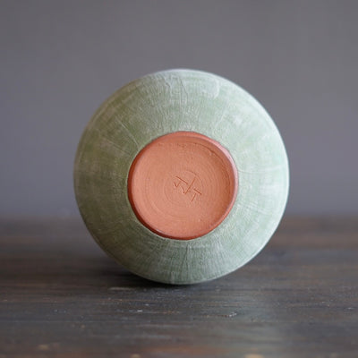 Olive / Orange Dino Vase #JT407F