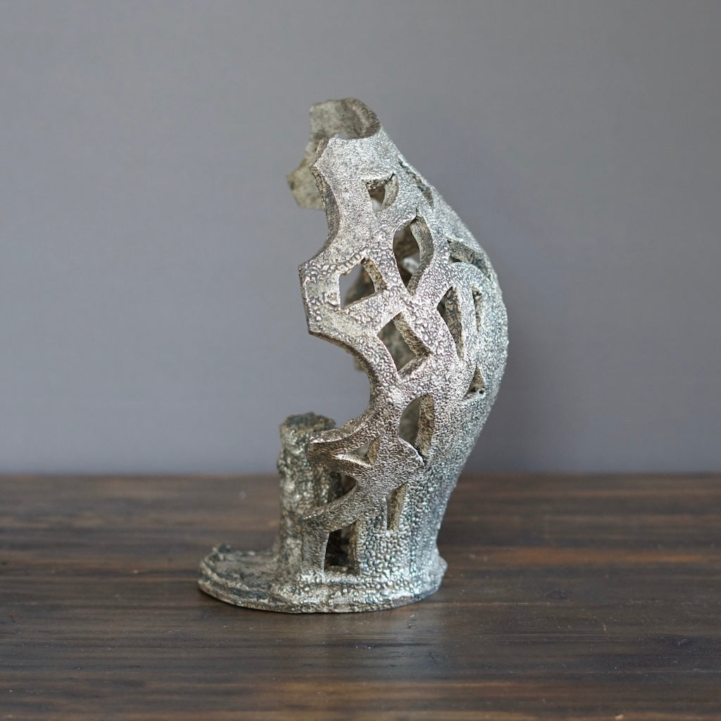 Silver Sculpture Flower Vase #HT430