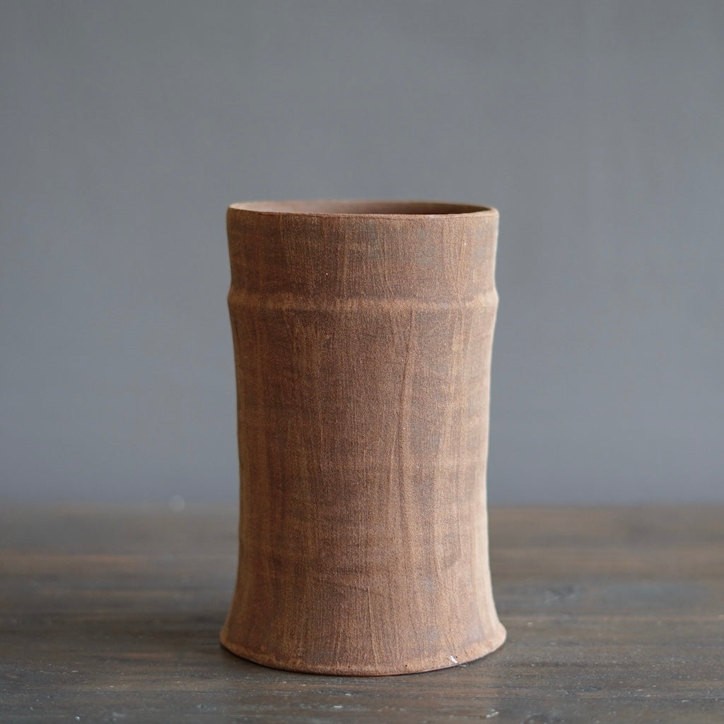 Brown / Red Column Vase #JT495