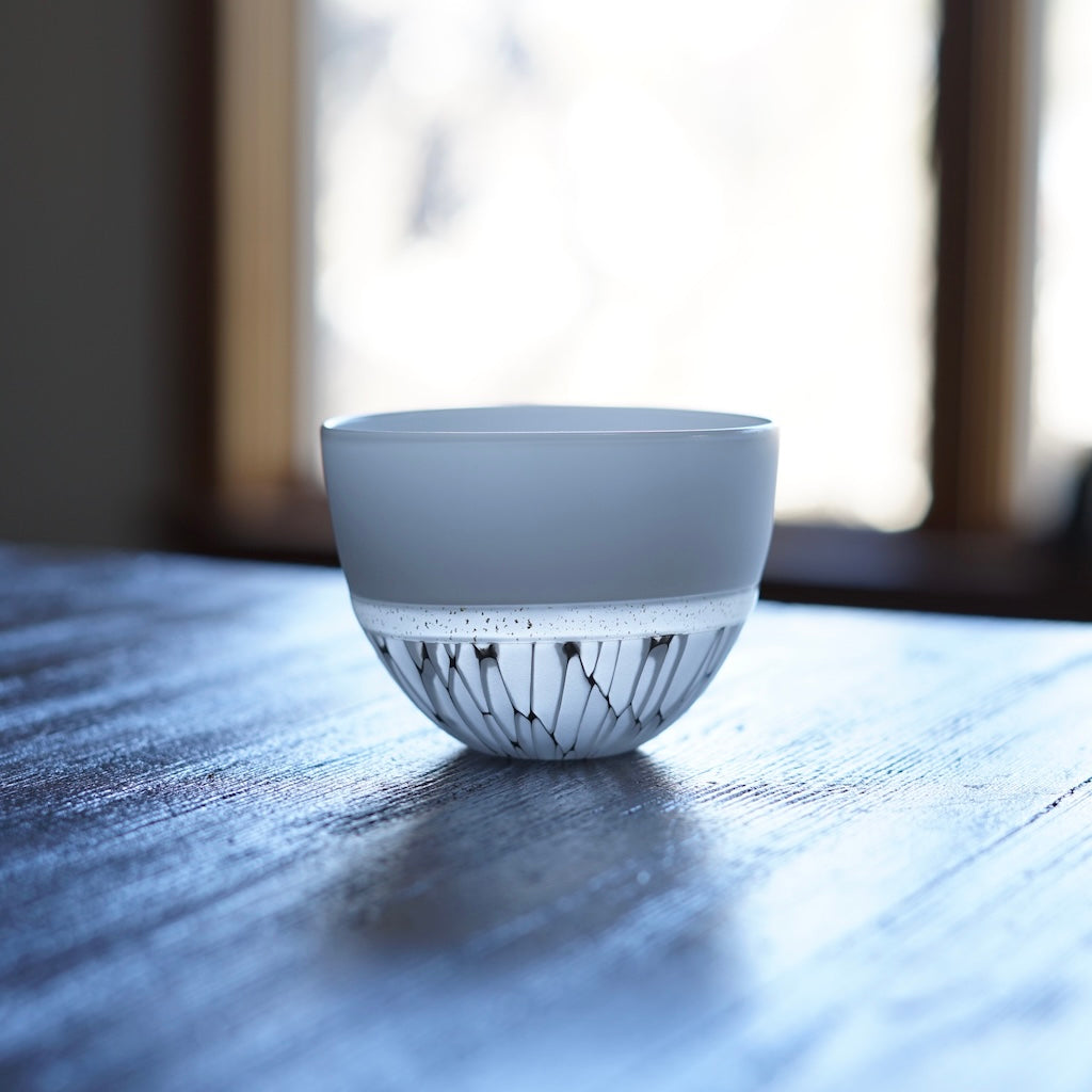 Multifaceted White GUINOMI Sake Cup #NS6