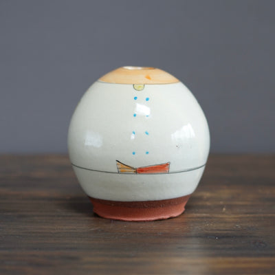 "Schematics" Globe Form Vase #BC30