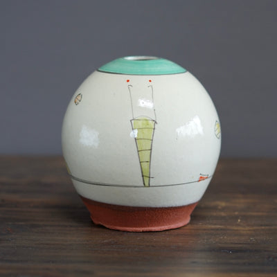 "Schematics" Globe Form Vase #BC31