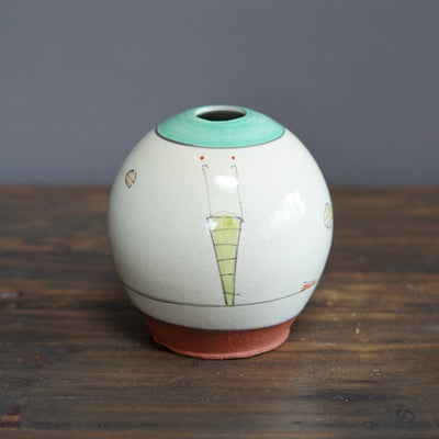 "Schematics" Globe Form Vase #BC31
