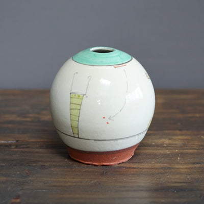 "Schematics" Globe Form Vase #BC31