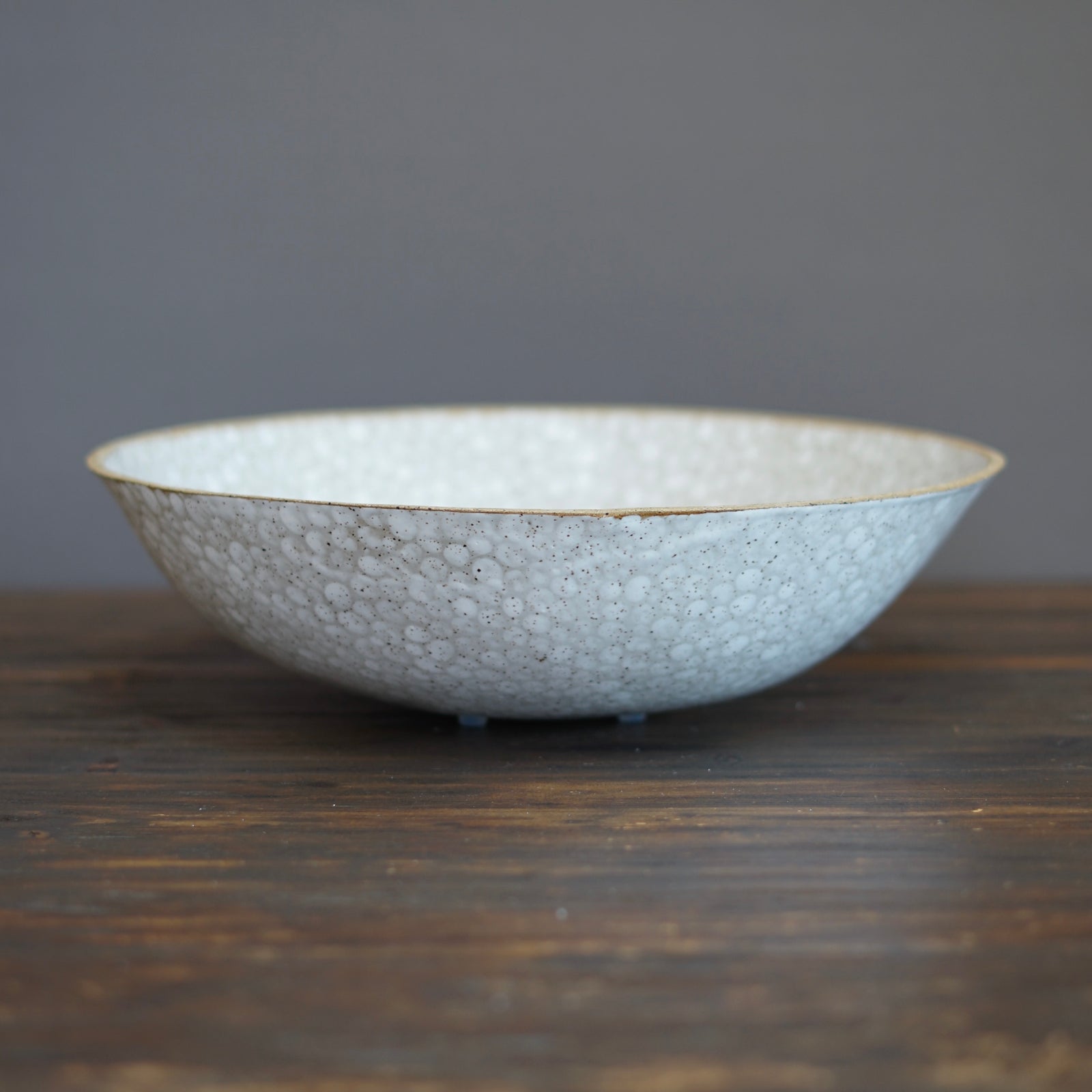 14.5" White Dots Serving Bowl #LK820