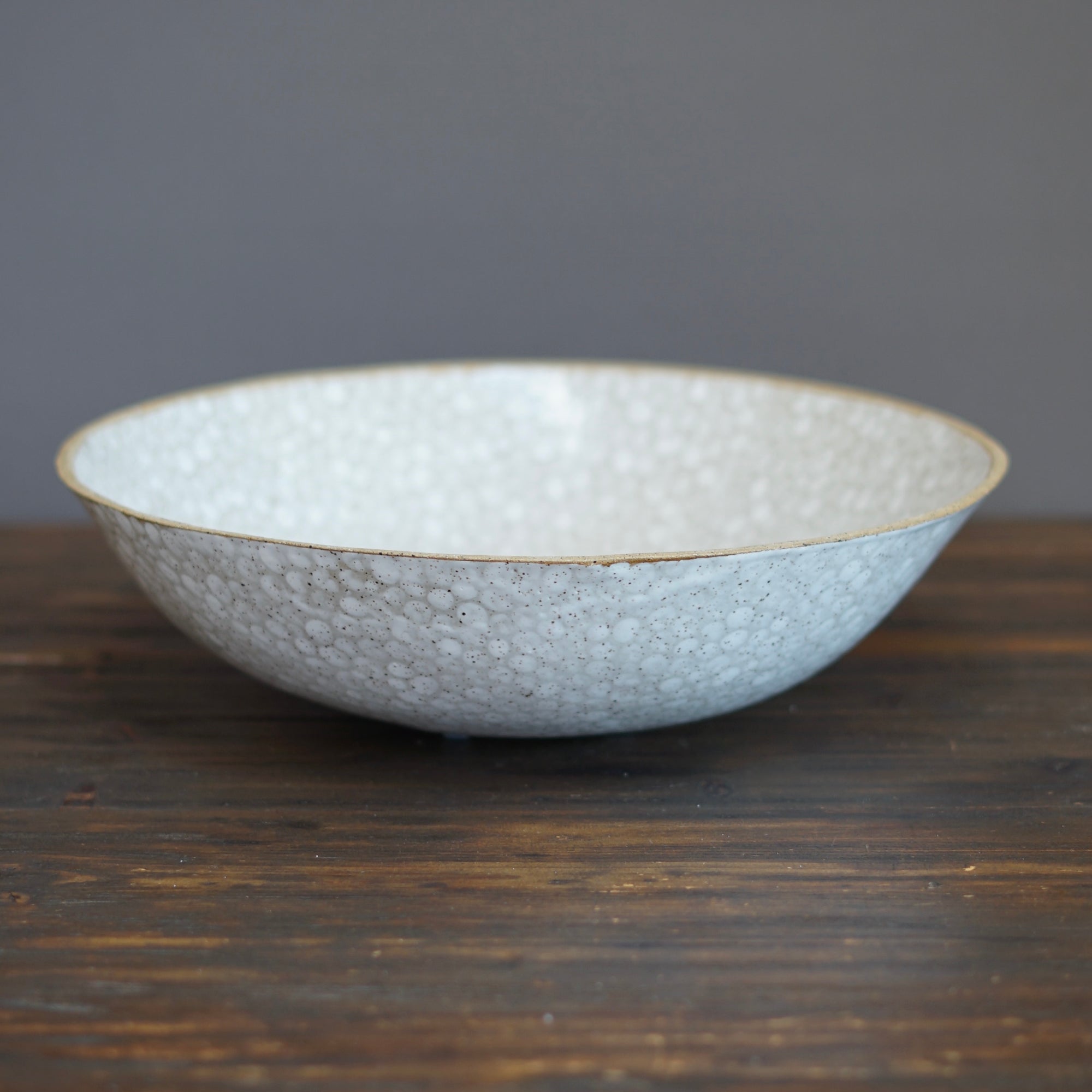 14.5" White Dots Serving Bowl #LK820