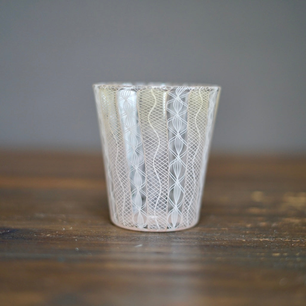 Pale Pink / Orange Race Glass Tumbler #U21J