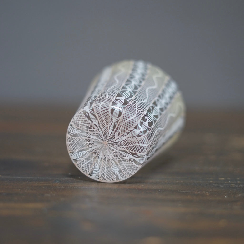 Pale Pink / Orange Race Glass Tumbler #U21J