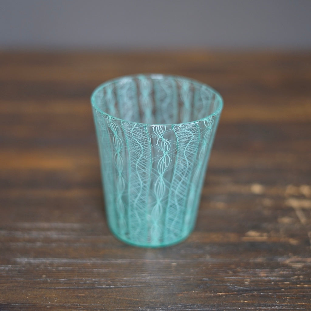 Pale Blue Green Race Glass Tumbler #U21i