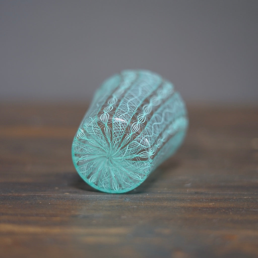 Pale Blue Green Race Glass Tumbler #U21i