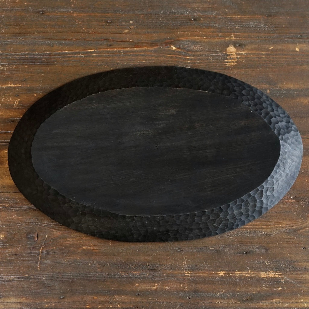 Large Black Oval Plate #YO3