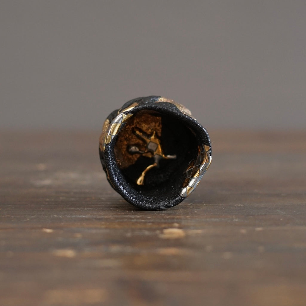 Gilded Coal GUINOMI Sake Cup #HT528