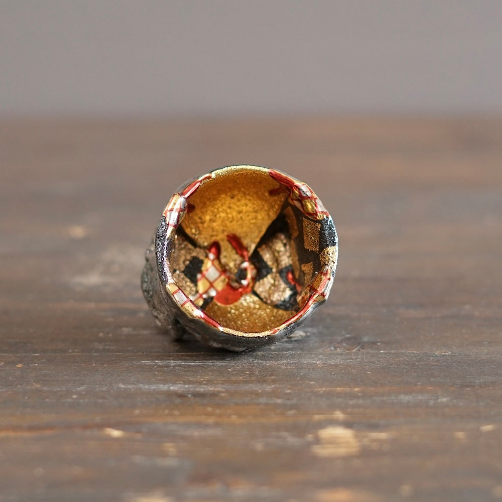 Half Half Gilded GUINOMI Sake Cup #HT529