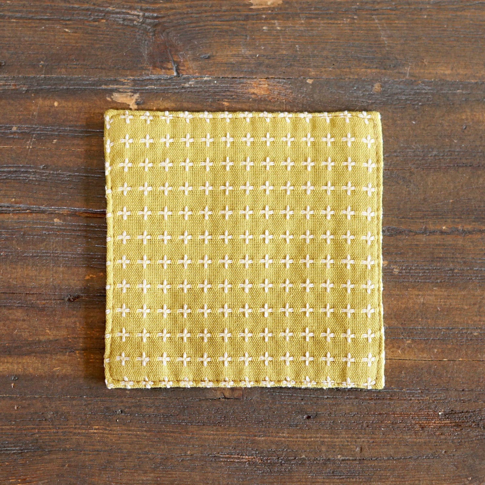 JUJISASHIKO KARASHI Yellow Cotton Coaster