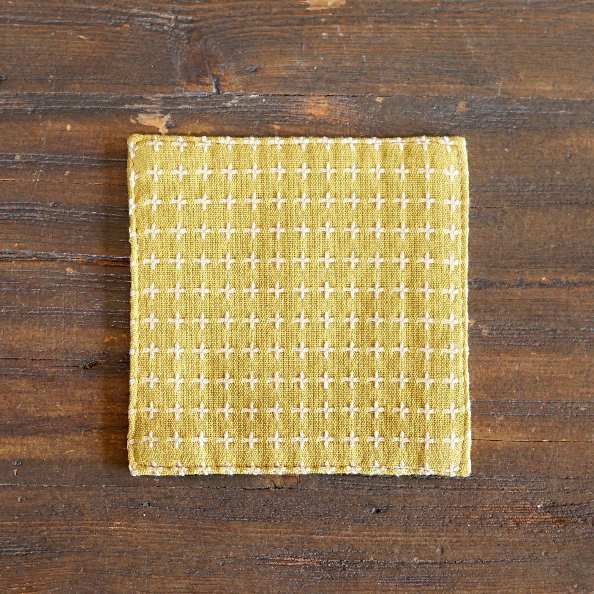 JUJISASHIKO KARASHI Yellow Cotton Coaster