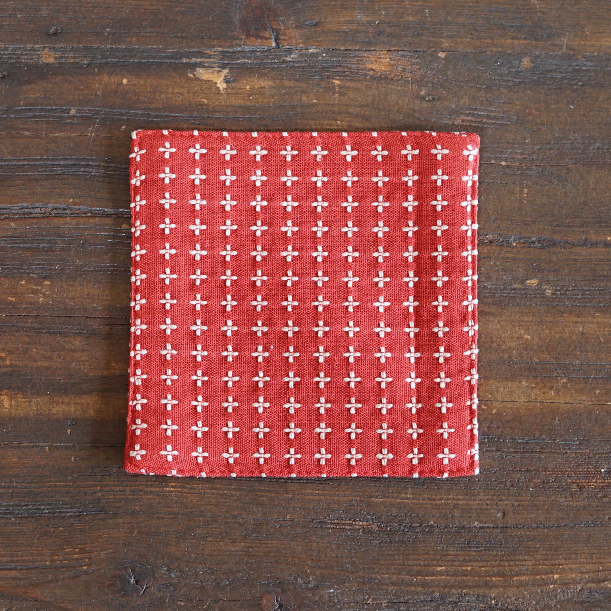 JUJISASHIKO Aka Red Cotton Coaster