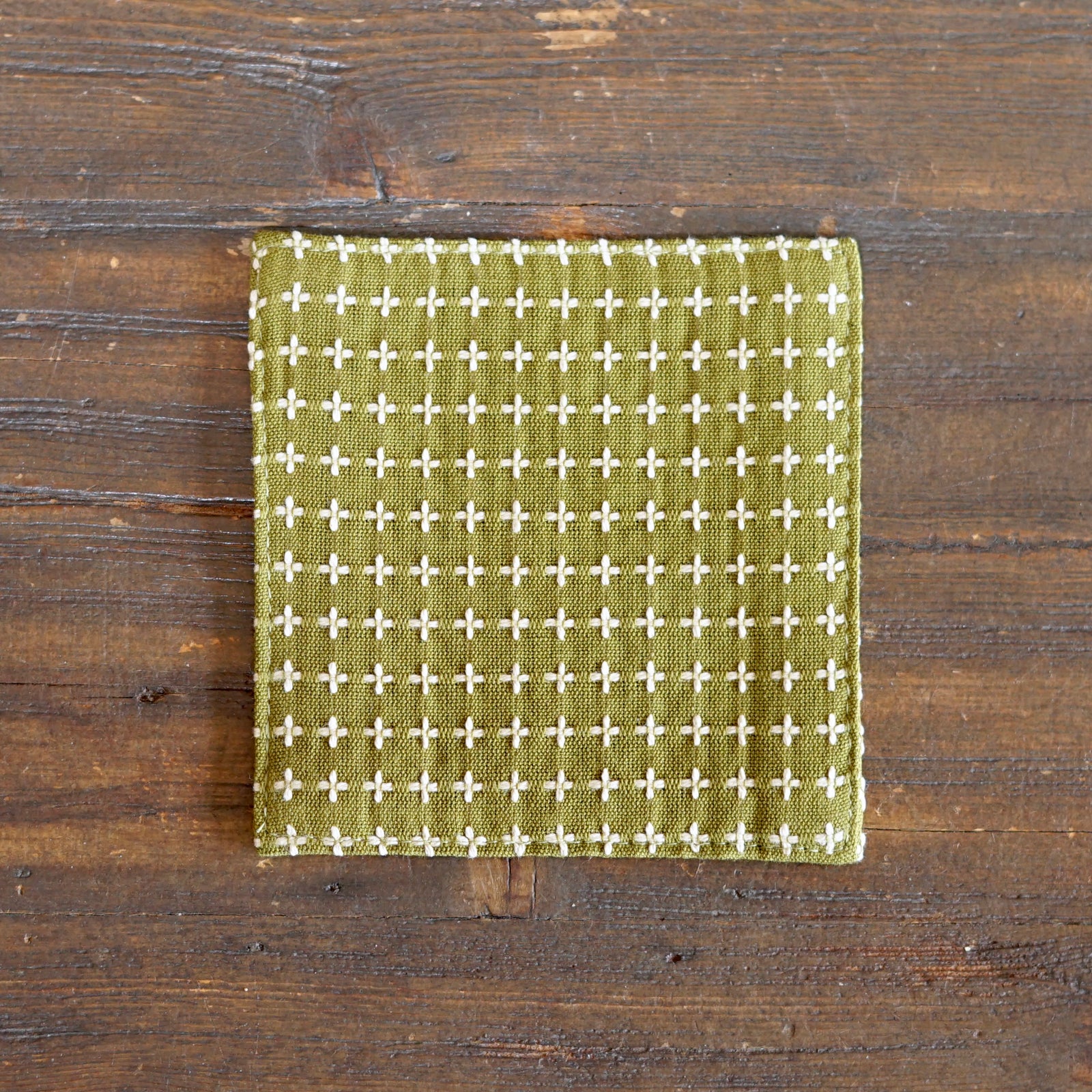 JUJISASHIKO RIKYU Green Cotton Coaster