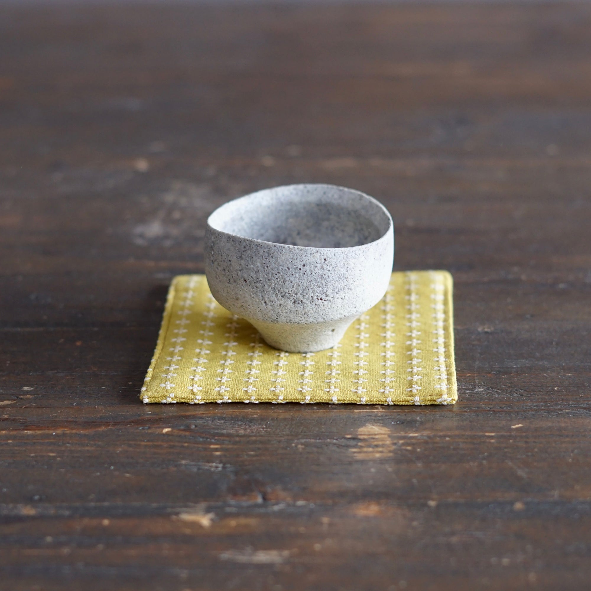 JUJISASHIKO KARASHI Yellow Cotton Coaster