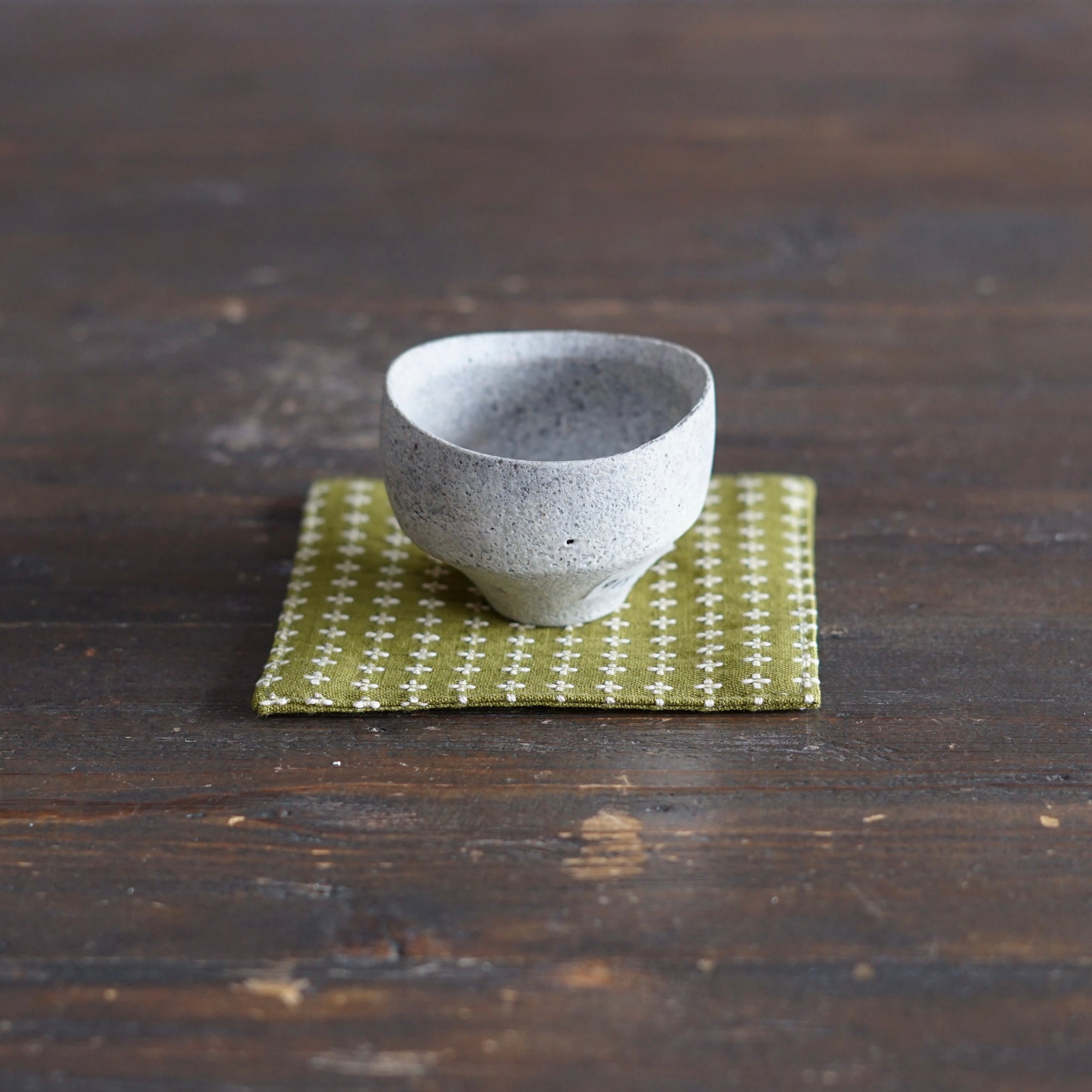 JUJISASHIKO RIKYU Green Cotton Coaster